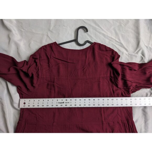 Torrid Dress Red Gauze Boho Skater Lined Flowy Bell Sleeve Womens Size 3X - Picture 15 of 16